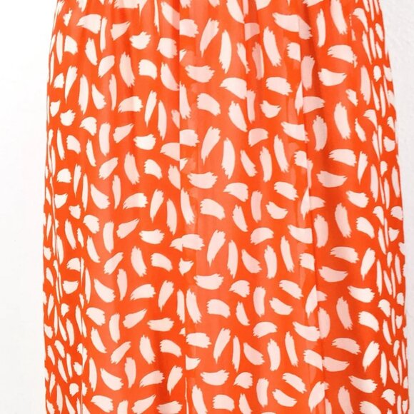 NWT Boden Sylvie Brush Stroke Midi Dress Sz 12 Lined Zipper Flowy Chiffon - Picture 8 of 13